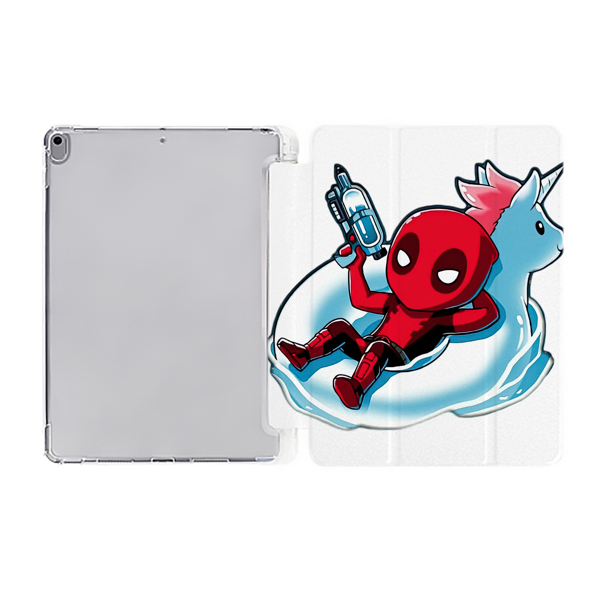 （画像用） Deadpool デッドプール IPad ケース ペン収納付き 三つ折りスタンド PUレザー×シリコン 対応機種9.5/10.5/10.9インチ